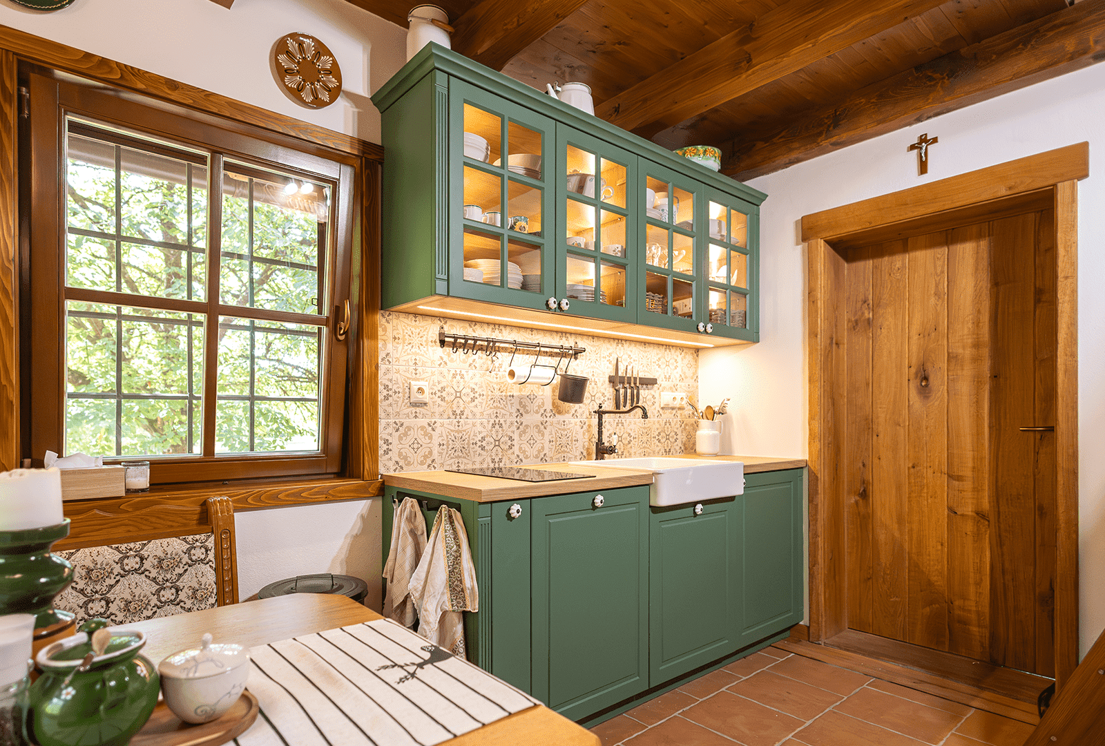 Kuchyňa Evermatt Zelená | Dub Hickory