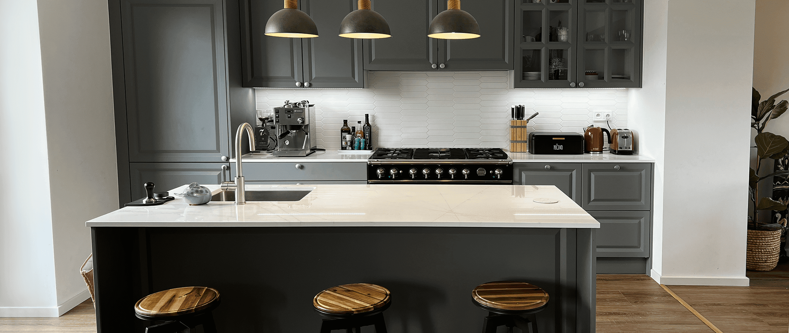 Kuchyňa Evermatt Sivá | Lapitec Bianco Elettra