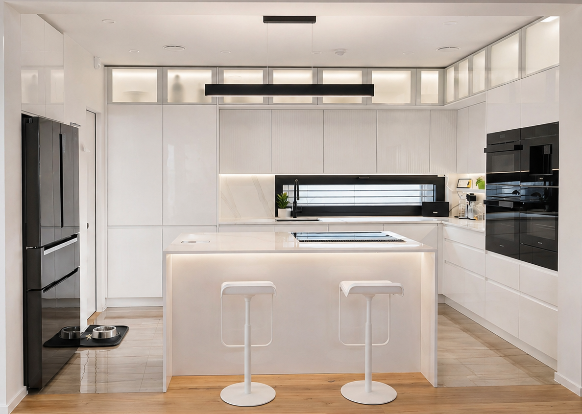 Kuchyňa Biela Lesk I Biela Matt I Silestone Calacatta